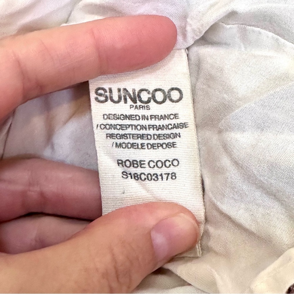 SUNCOO Paris floral long sleeve peasant maxi sundress dress, size xs - Picture 8 of 10